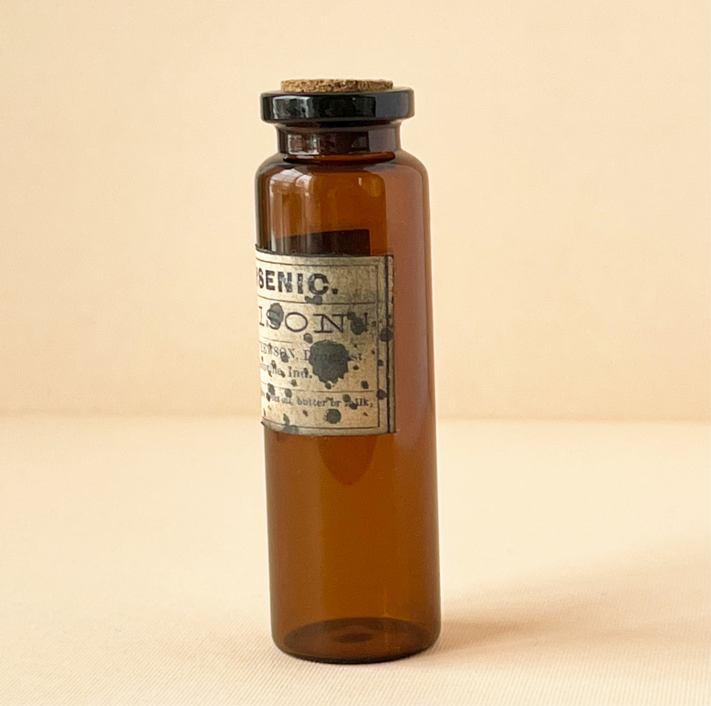 Miniature apothecary bottles in Amber glass - set of 6