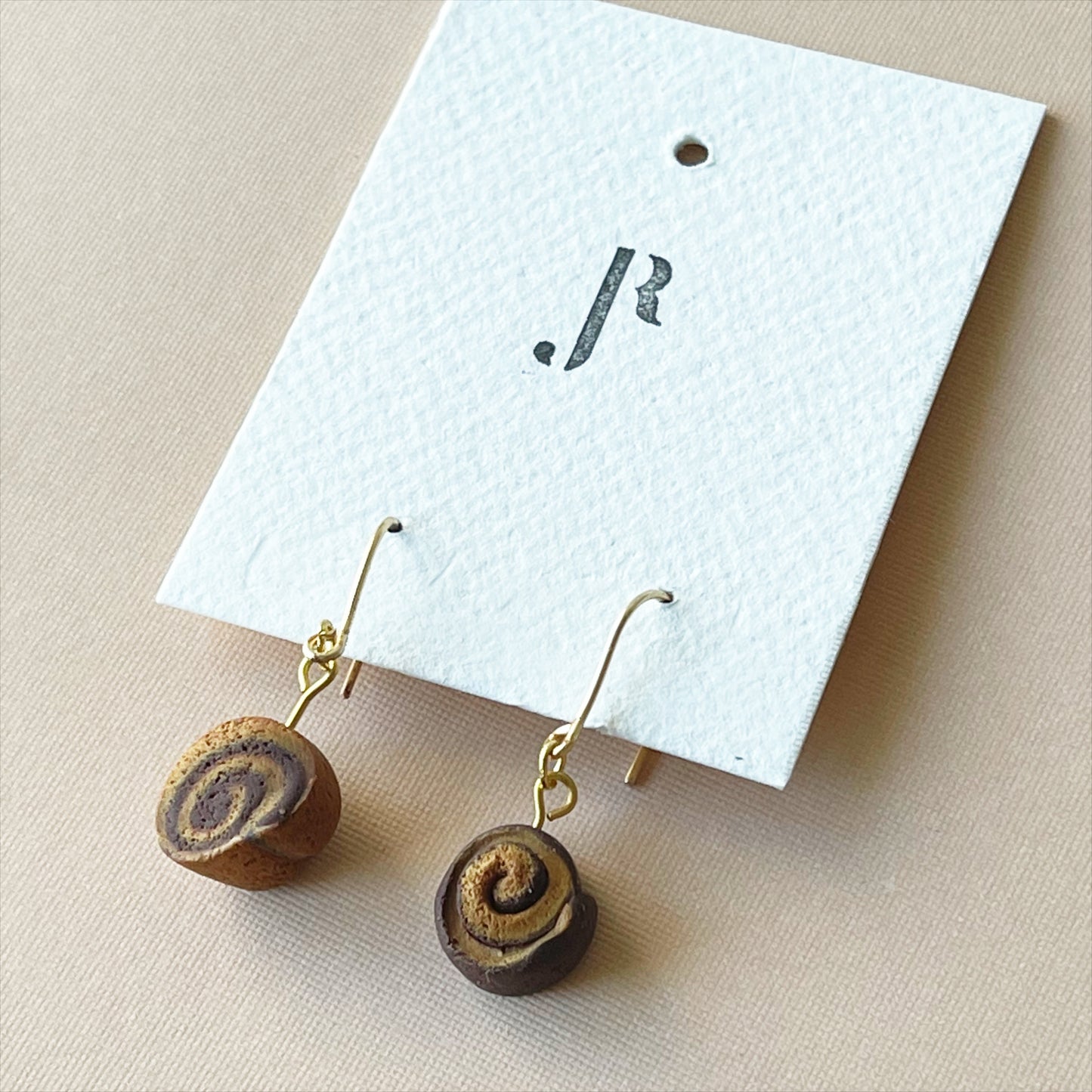 Cinnamon roll earrings