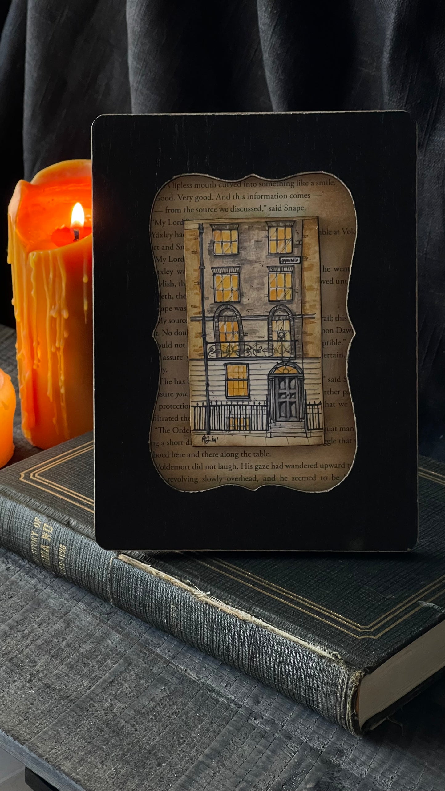 Grimmauld Place framed Watercolor Book Page Art