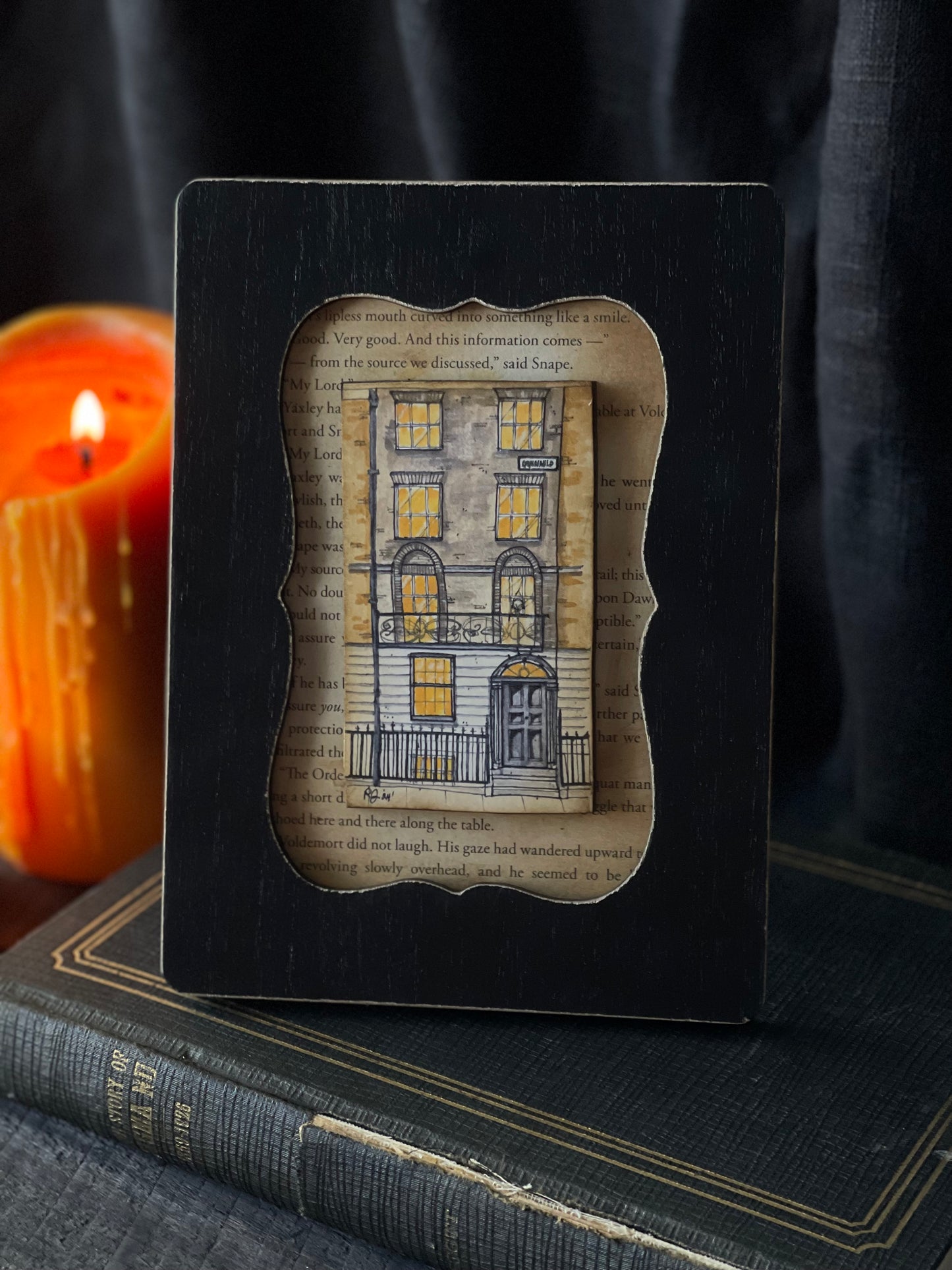 Grimmauld Place framed Watercolor Book Page Art