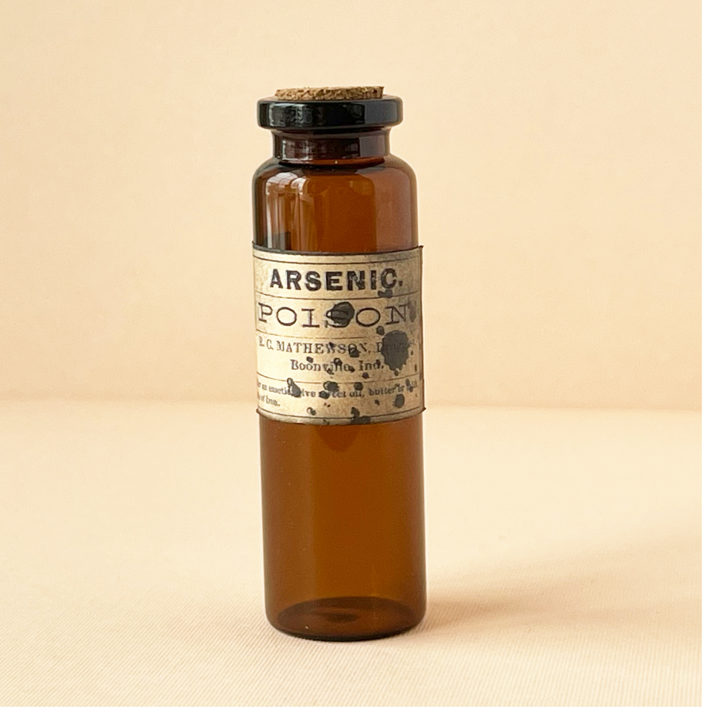 Miniature apothecary bottles in Amber glass - set of 6