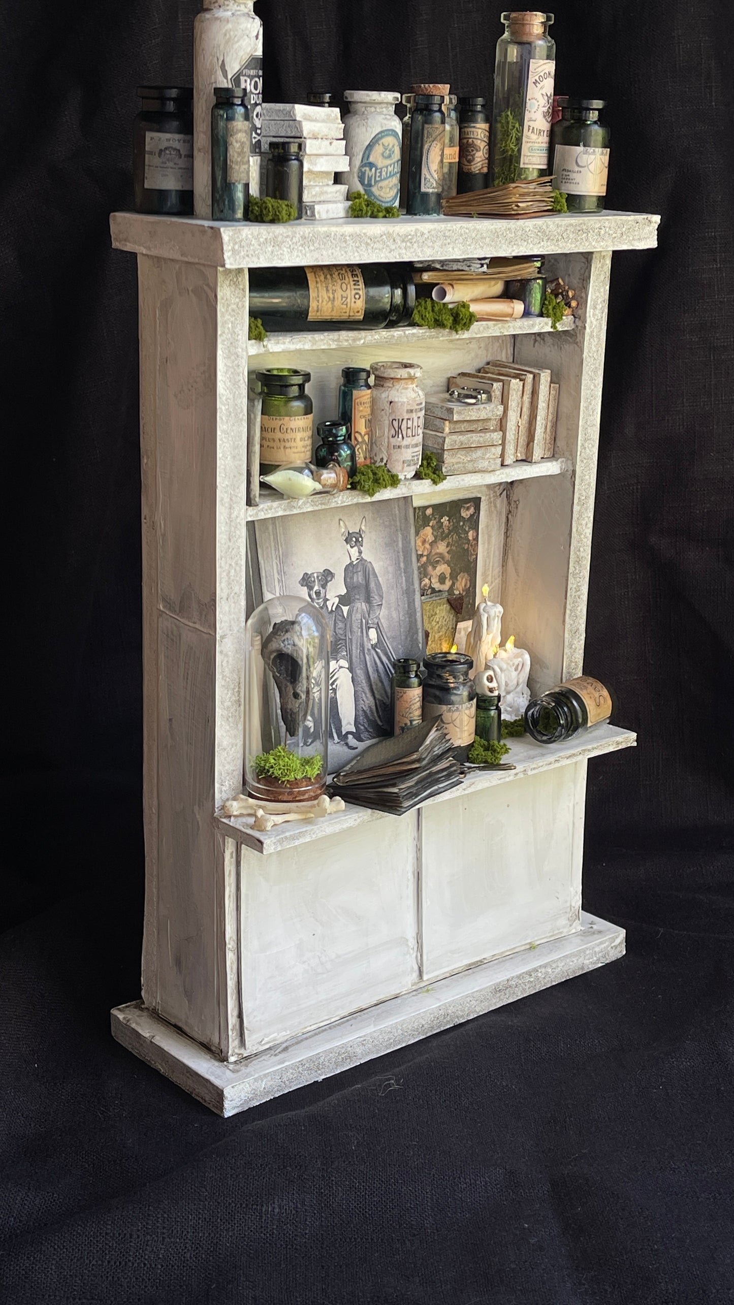 White Apothecary Miniature Hutch