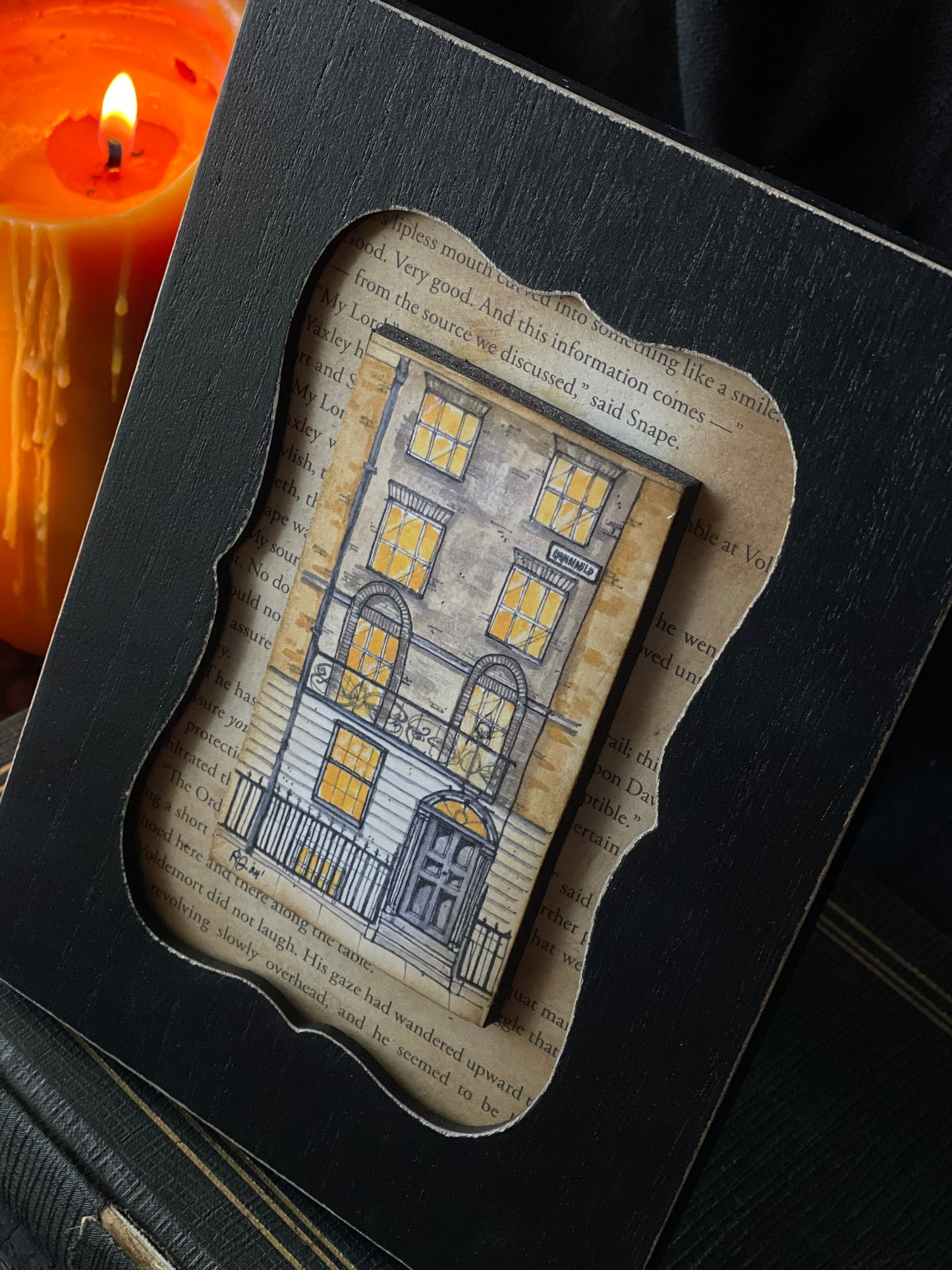 Grimmauld Place framed Watercolor Book Page Art
