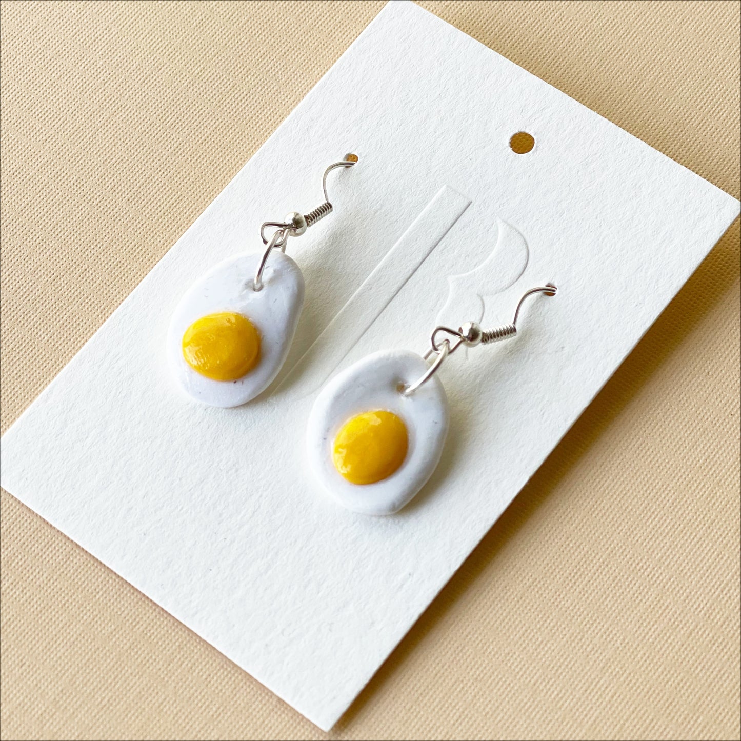 Fried egg earrings