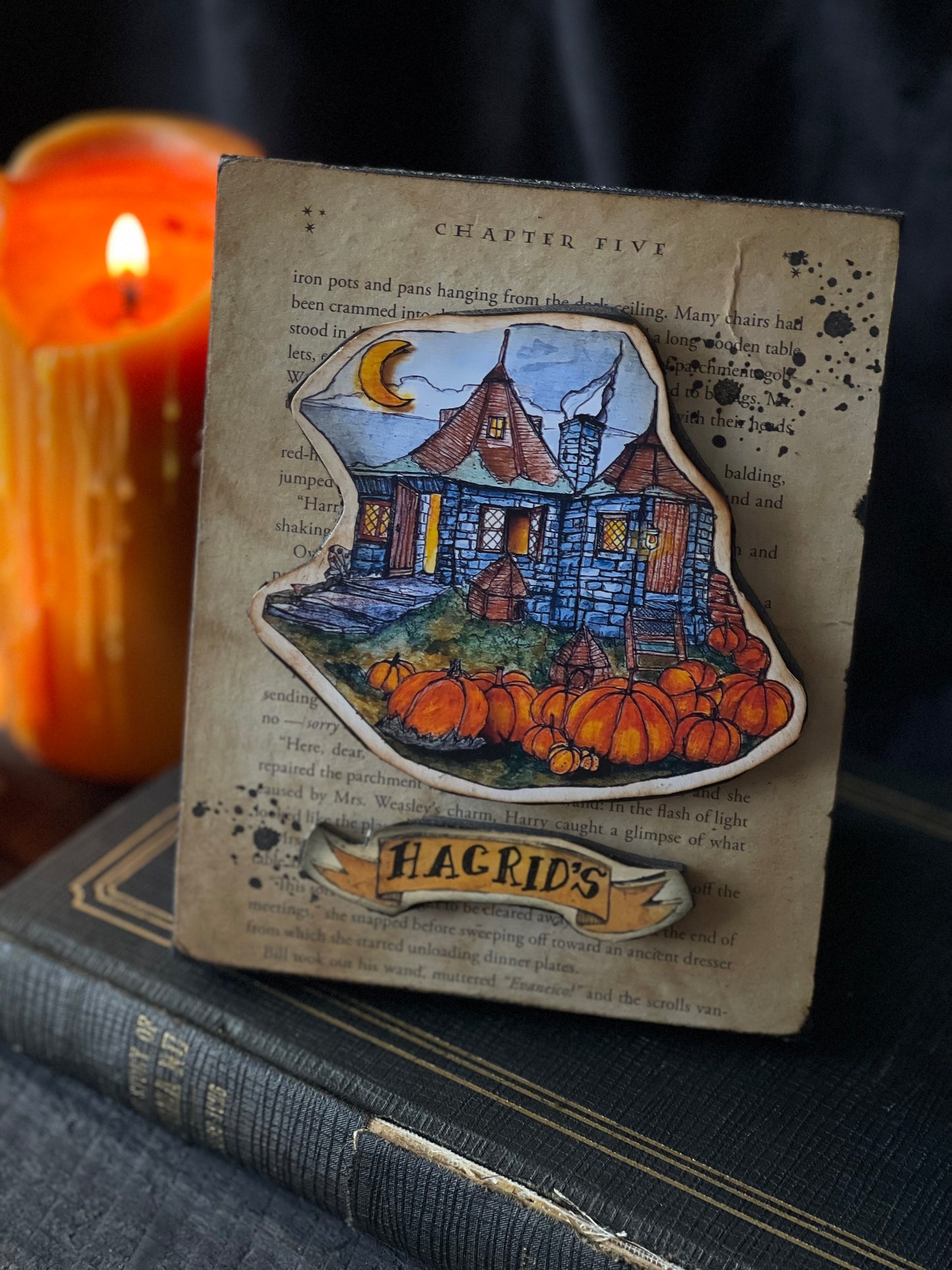 Hagrid's Hut Book Page Art