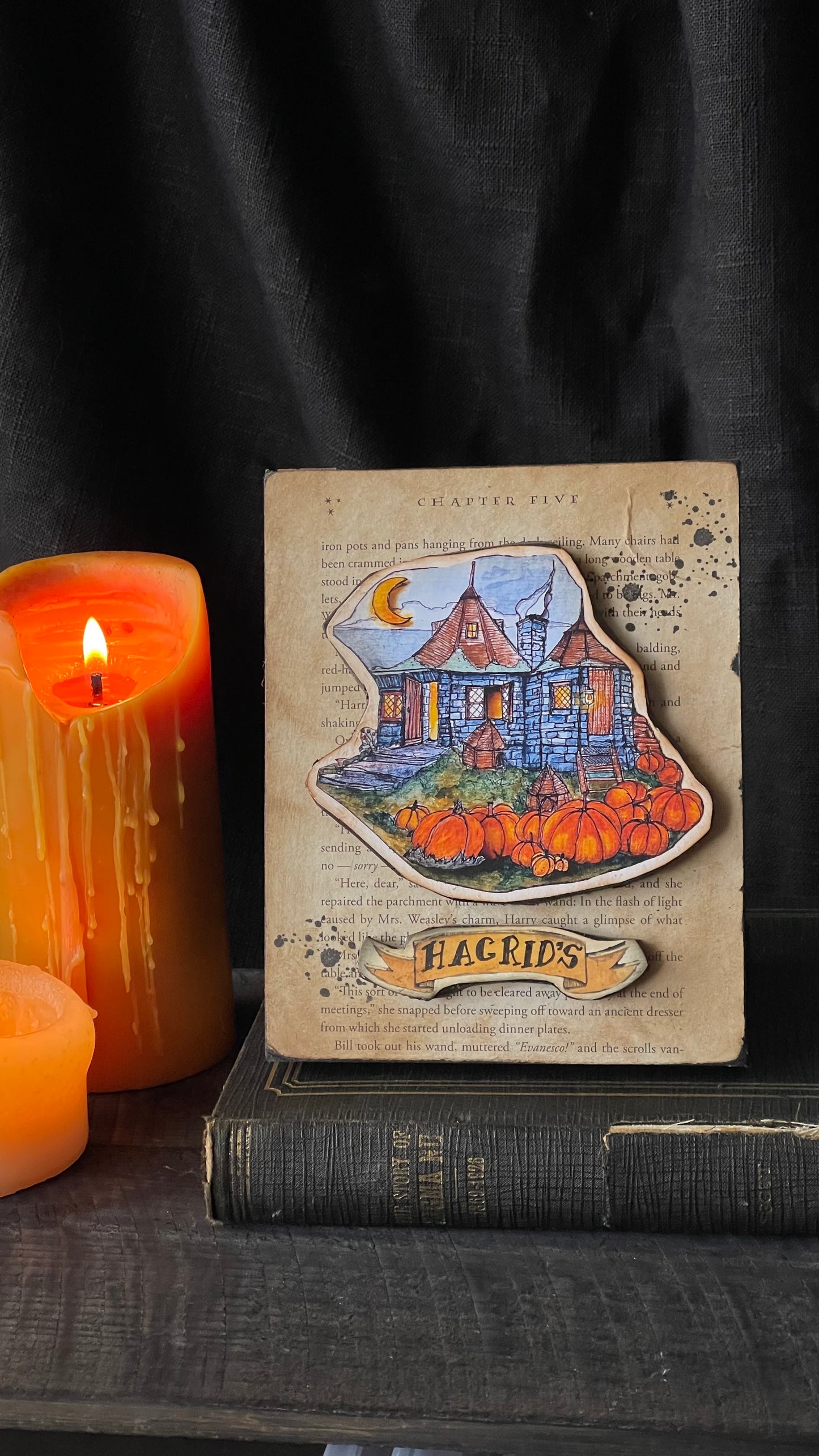 Hagrid's Hut Book Page Art