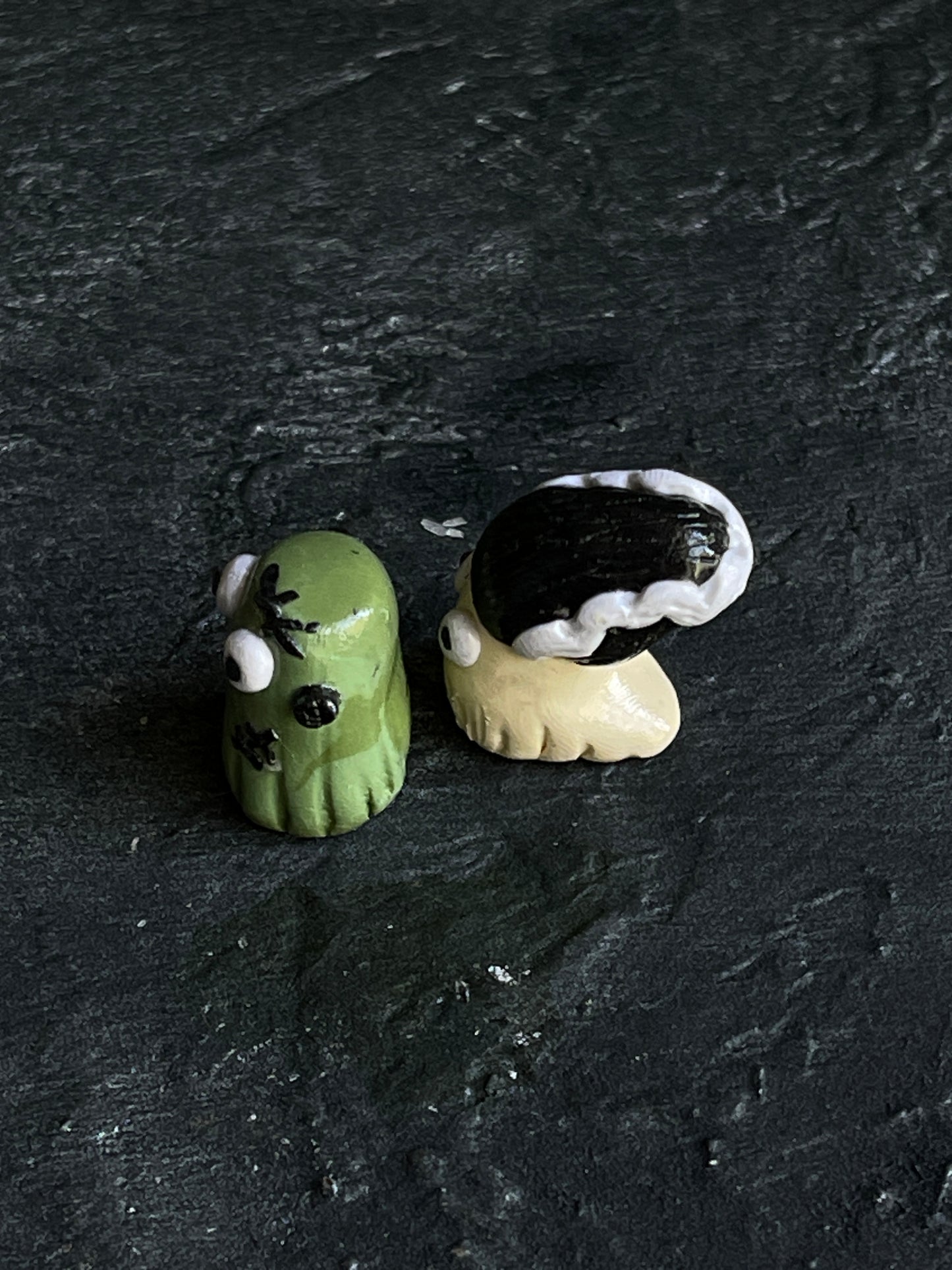 Frankenstein and his Bride Ghosties | 1" tall