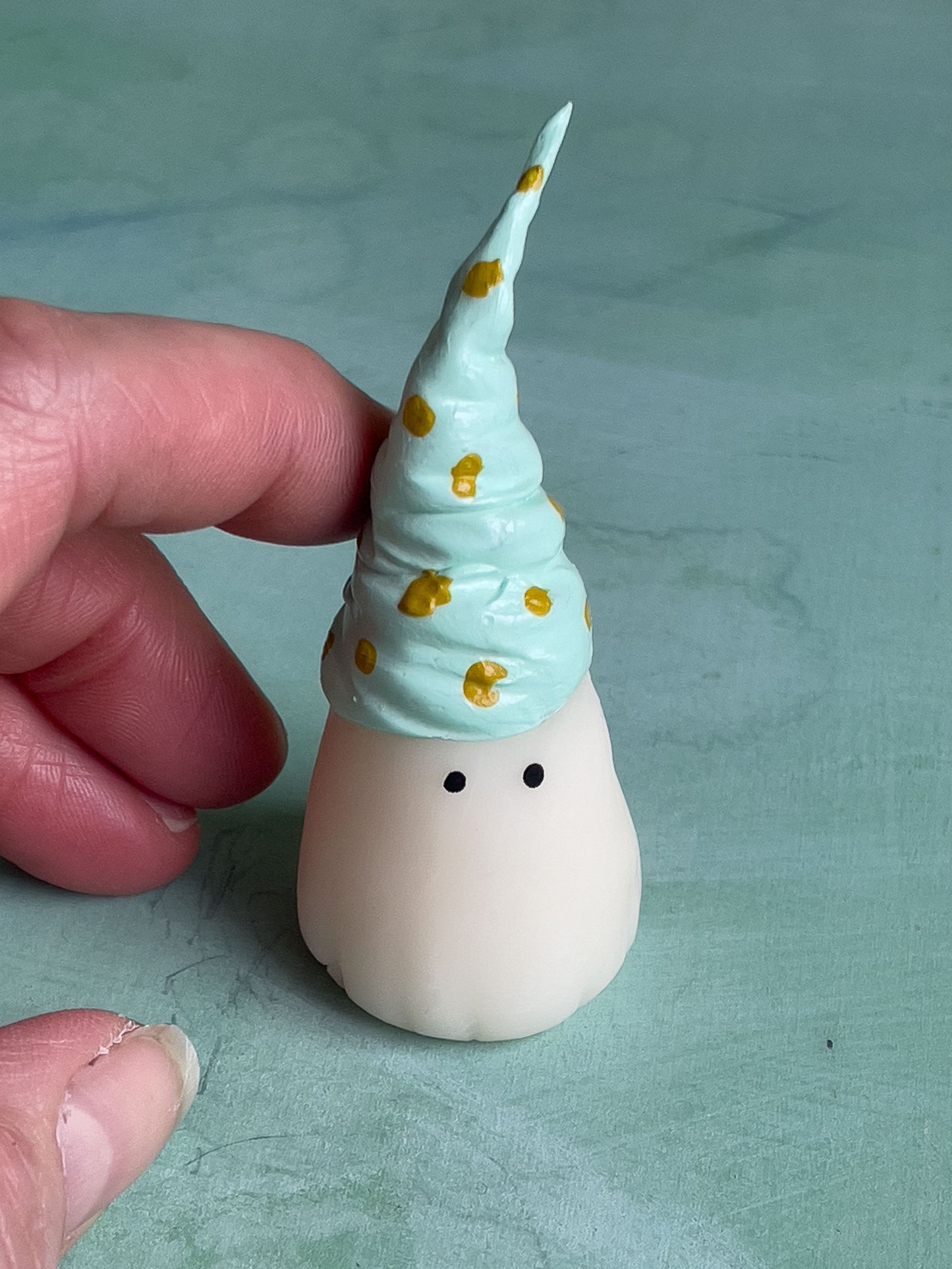 Mint Polka Dot Cap Ghost