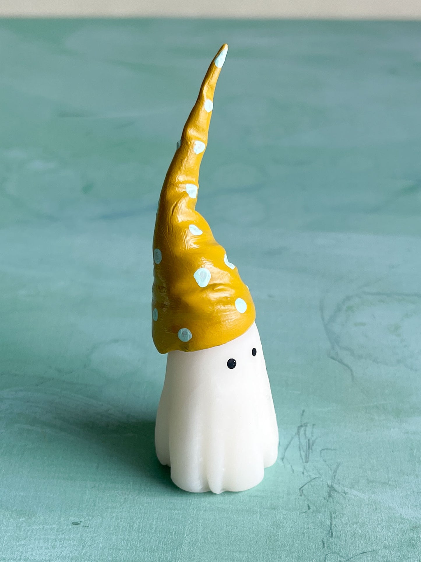 Yellow and Mint Polka Dot Cap Ghost