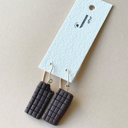 Chocolate bar earrings