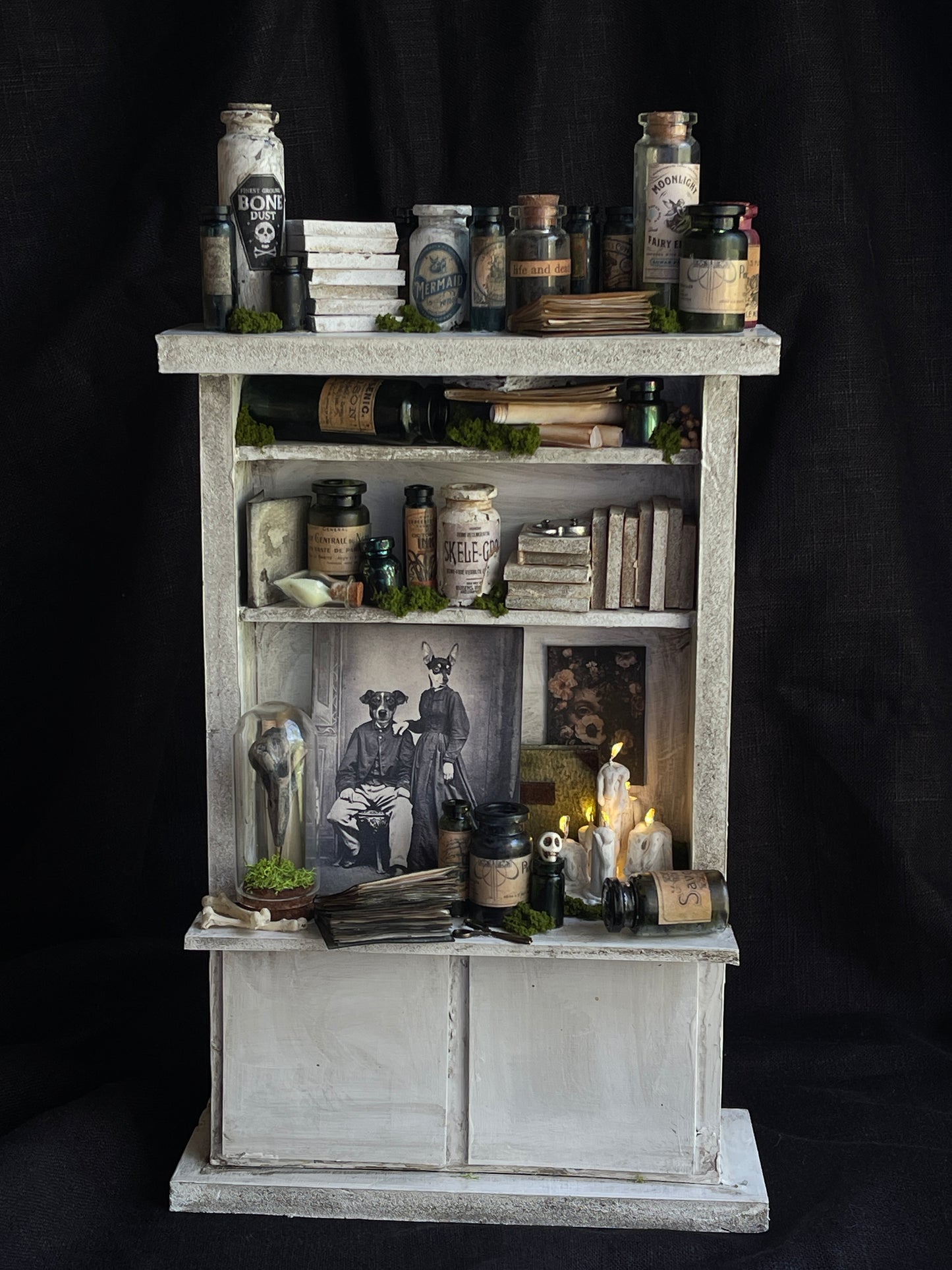 White Apothecary Miniature Hutch