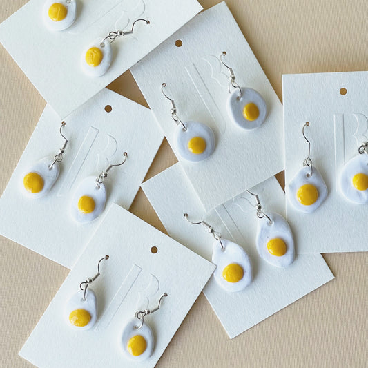 Fried egg earrings