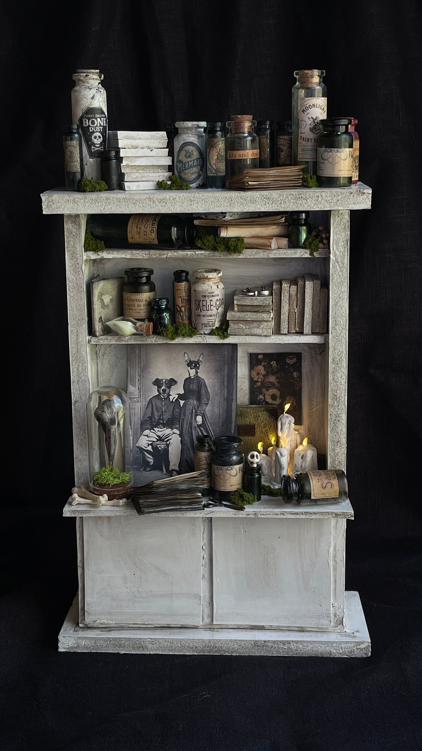 White Apothecary Miniature Hutch