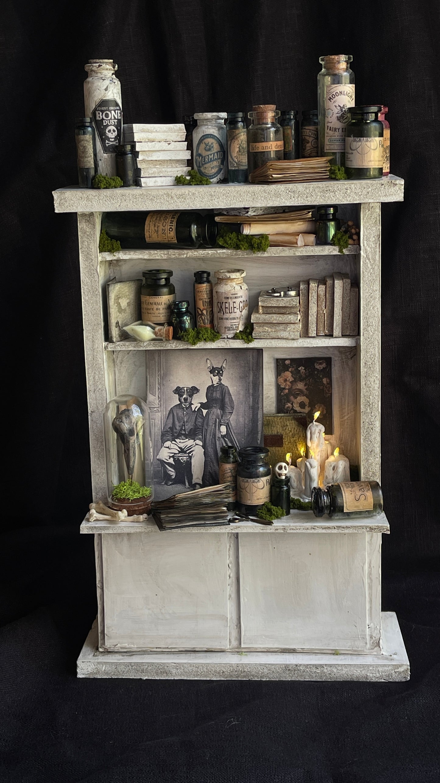 White Apothecary Miniature Hutch
