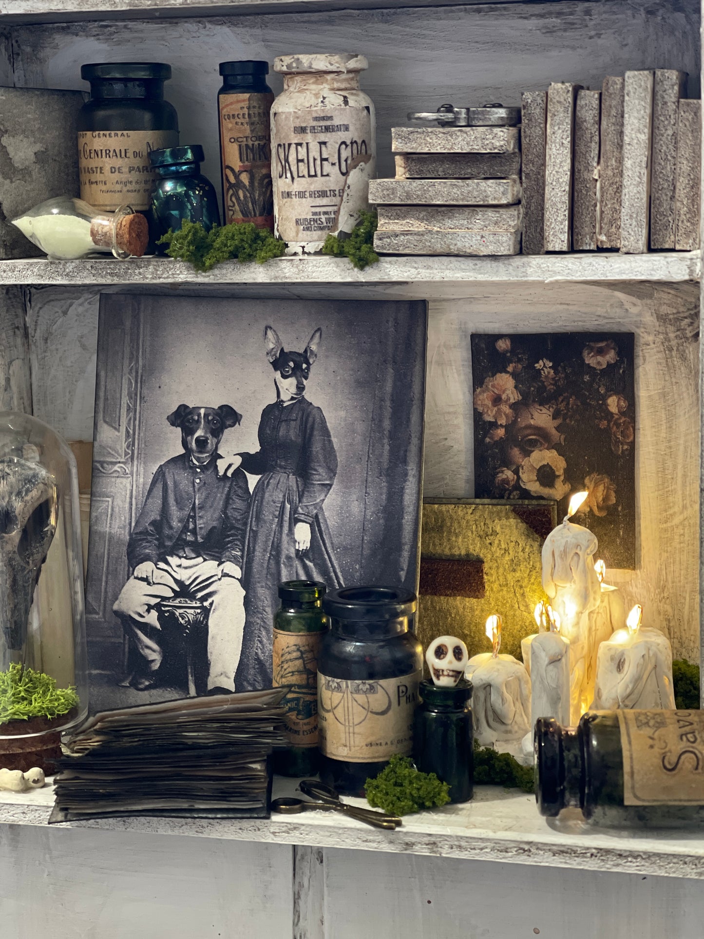 White Apothecary Miniature Hutch
