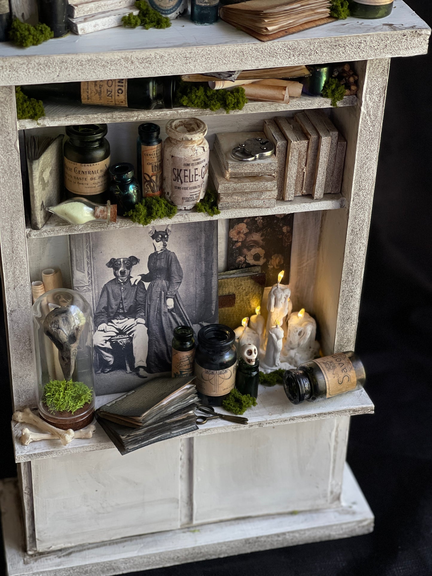 White Apothecary Miniature Hutch