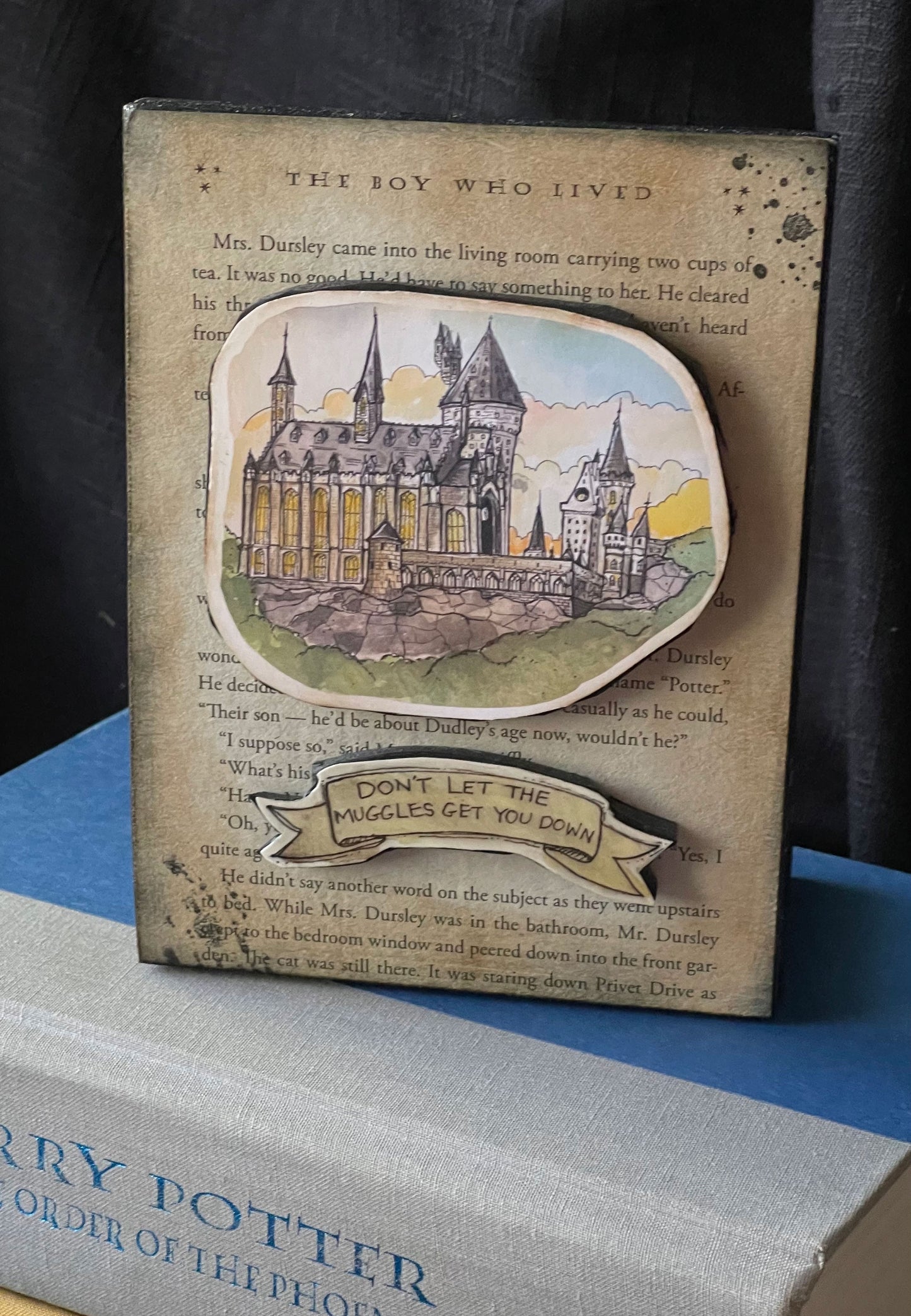 Hogwarts Watercolor Book Page Art